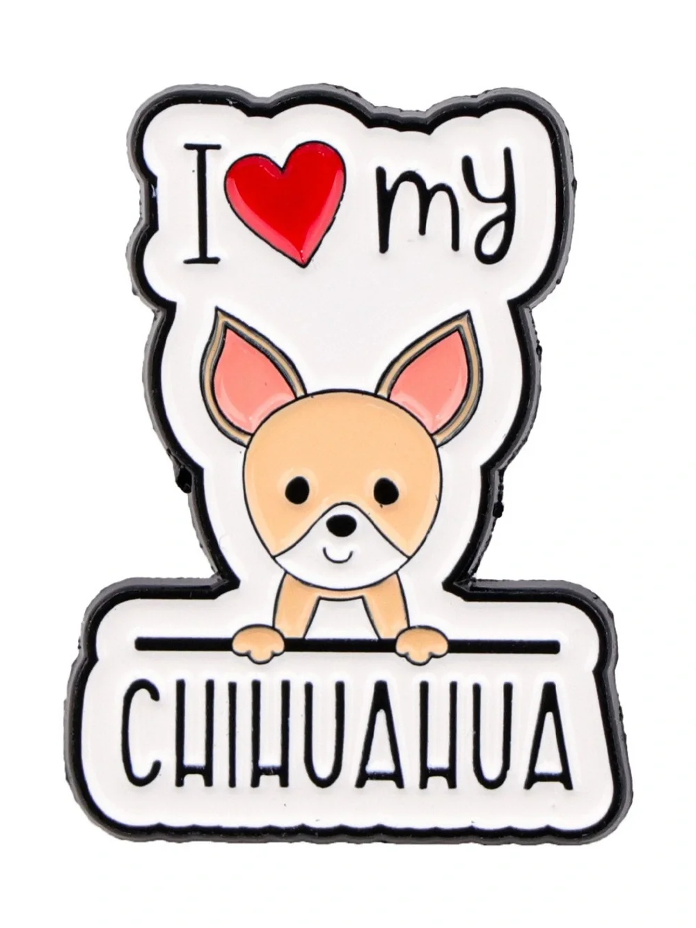 I Love My Chihuahua Enamel Pin – Cute Chihuahua Dog Lover Lapel Pin